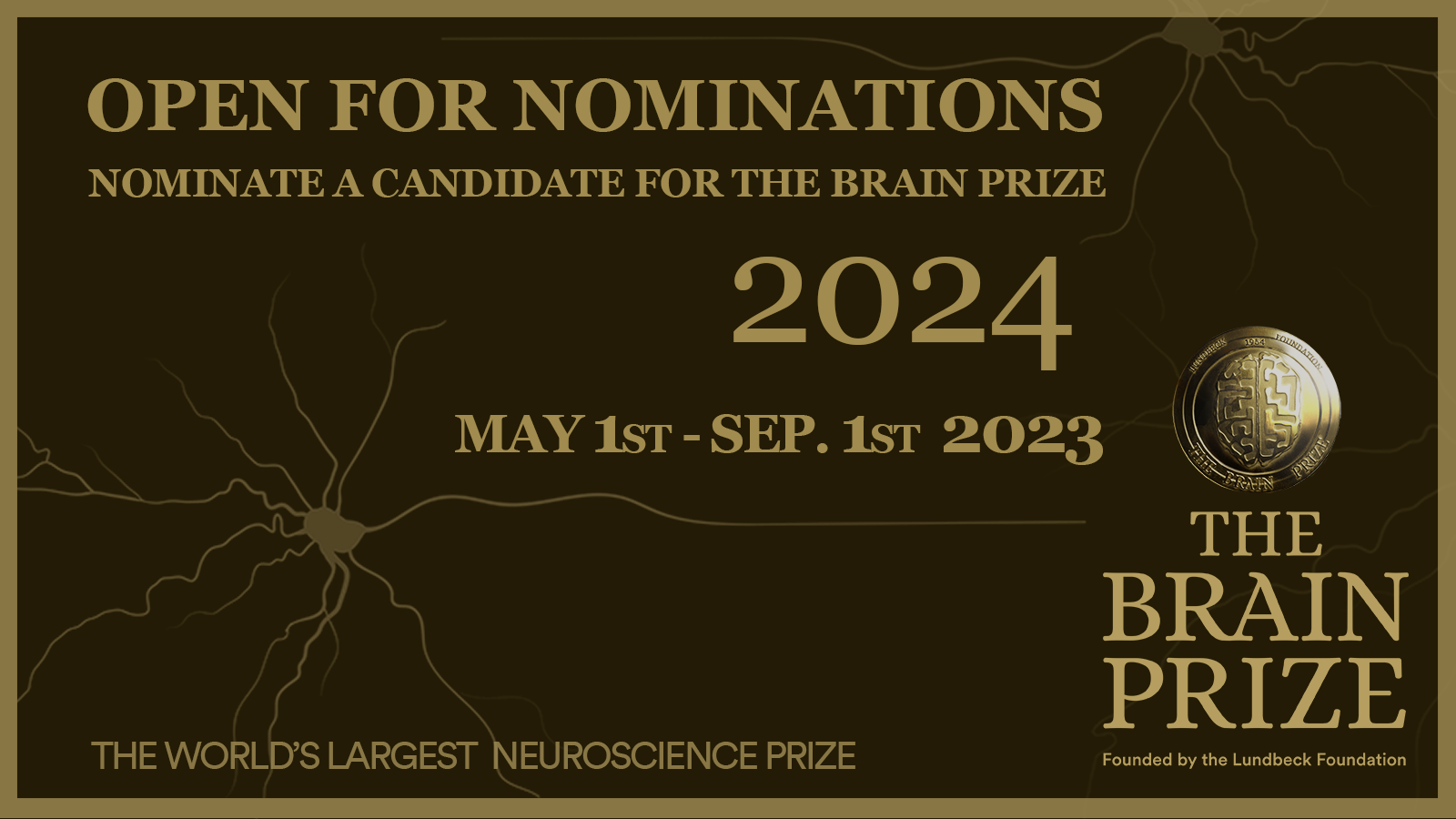 Nomination for The Brain Prize 2024 is now open Federation of
